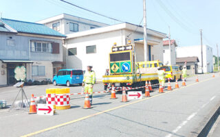 支社長パトロール 県道26号線片側交互通行規制（太田桐生営業所）