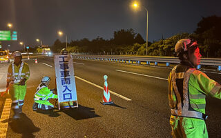 所長パトロール 関越自動車道下り線走行車線規制（所沢営業所）