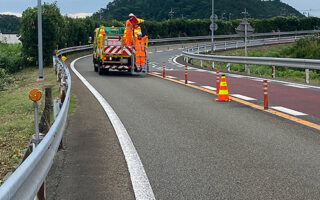 所長パトロール 中央自動車道　ICランプ片側交互通行規制（八王子維持営業所）