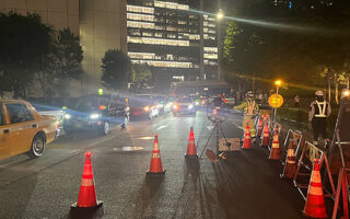 所長パトロール 一般道二車線規制（葛西営業所）