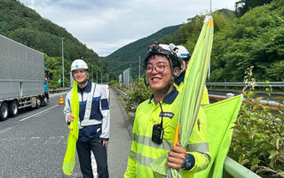 役員パトロール 中央自動車道上り線走行車線規制（飯田営業所）