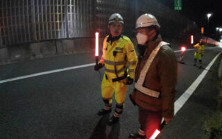 所長パトロール 東関東自動車道下り線走行車線規制（市原営業所）