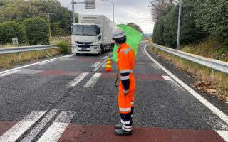 所長パトロール 中央道下り線ランプ規制（八王子維持営業所）