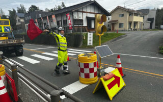 所長パトロール 国道151号線片側交互通行規制（飯田営業所）