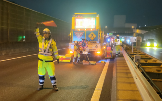 支社長パトロール 外環道内回り追越車線規制（吉祥寺営業所）