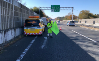 所長パトロール東金道路上り線走行車線規制（千葉営業所）