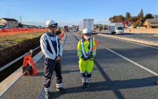 所長パトロール 国道１７号線下り線車線規制（埼玉営業所）