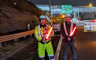 安全パトロール 東北道上り線左2車線規制（埼玉営業所）