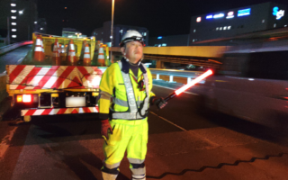 安全パトロール 首都高速道路・横羽線上り線左A規制（港北営業所）
