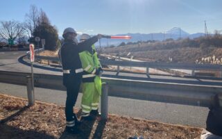 営業所パトロール　中央自動車道下り線路肩規制（甲府営業所）