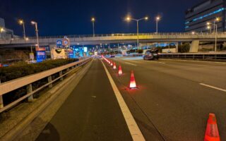 営業所パトロール 首都高速湾岸線東行き左VF規制（加平営業所）