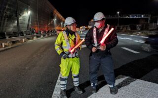 所長パトロール 東名高速道路下り線走行車線規制（厚木営業所）