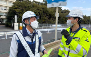 所長パトロール 西湘バイパス（国交省区間）上り線走行車線規制（平塚営業所）