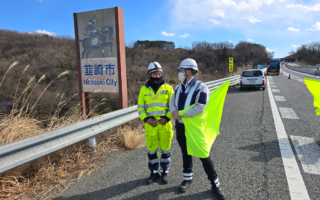 所長パトロール 中央自動車道上り線走行車線規制（甲府営業所）