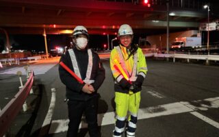 営業所パトロール 阪神高速４号湾岸線・大阪府道４０号線下り線通行止め規制（西宮営業所）