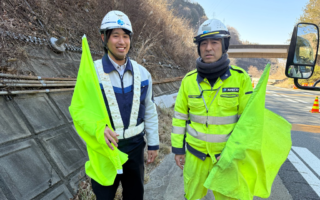 所長パトロール 中央自動車道下り線走行車線規制（大月営業所）