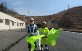 所長パトロール 長野自動車道上り線走行車線規制（松本営業所）