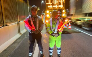 営業所パトロール 阪神高速道路4号湾岸線下り線走行車線規制（西宮営業所）