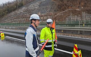 所長パトロール 長野自動車道上り線走行車線規制（長野営業所）