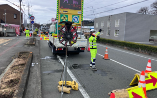 営業所パトロール 県道４６号片側交互通行規制（長野営業所）