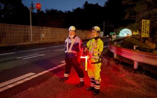 所長パトロール 東名高速道路下り線車線規制（静岡営業所）