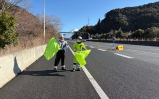 所長パトロール 新東名高速道路上り線走行車線規制（静岡営業所）