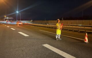 営業所パトロール 京葉道上り線走行車線規制（千葉営業所）