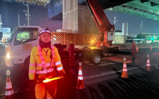 営業所パトロール 国道41号下り線車線規制（名古屋営業所）