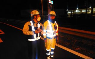 所長パトロール 中央自動車道下り線通行止め規制（大月営業所）