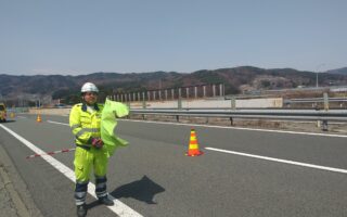 所長パトロール 中央自動車道下り線走行車線規制（松本営業所）