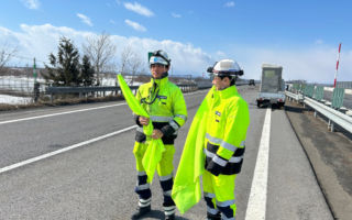 支社長パトロール 道央自動車道上下線追越車線規制（江別営業所）