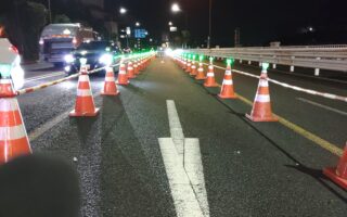 安全パトロール 国道1号下り線車線変移規制（港北営業所）