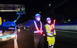 営業所パトロール 新名神自動車道～中国自動車道下り線車線規制（神戸西営業所）