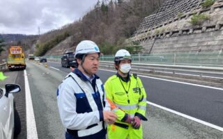 所長パトロール 長野自動車道上り線走行車線規制（長野営業所）