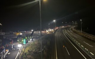 営業所パトロール 中央自動車道上り線走行車線規制（飯田営業所）