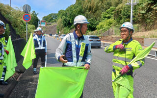 所長パトロール 小田原厚木道路上下線対面通行規制（厚木営業所）