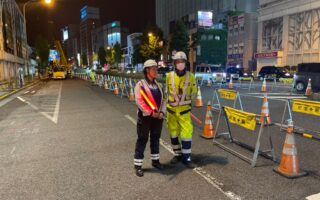 安全課パトロール 国道15号線下り線左2車線規制（吉祥寺営業所）