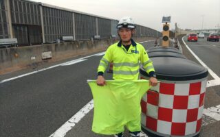 営業所パトロール 県道40号上り線車線規制（名古屋西営業所）