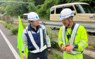 設置パトロール 国道19号線下り線右車線規制（多治見営業所）