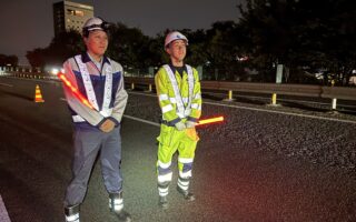 営業所パトロール 中央自動車道下り線走行車線規制（松本営業所）