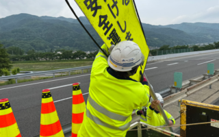 所長パトロール 中央自動車道上り線追越車線規制（松本営業所）