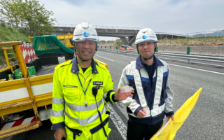 所長パトロール 関越自動車道上り線走行車線規制（高崎営業所）