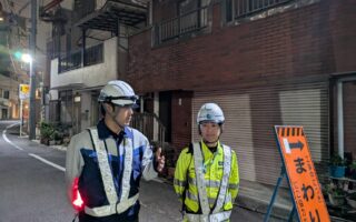 営業所パトロール 都道３１８号内回り左車線規制（加平営業所）