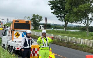所長パトロール 国道356号片側交互通行規制（千葉営業所）