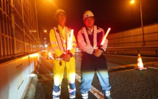 所長パトロール 横浜横須賀道路上り線走行車線規制（厚木営業所）
