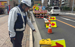 設置パトロール 県道６３号線・市道上下線片側交互通行規制（名古屋営業所）
