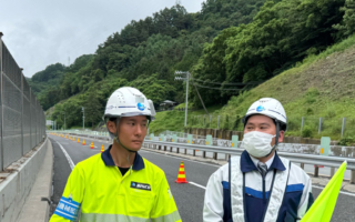 所長パトロール 中央自動車道上り線走行車線規制（松本営業所）