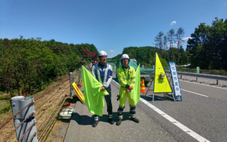 所長パトロール 中央自動車道下り線走行車線規制（松本営業所）