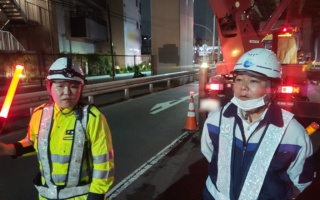 所長パトロール 県道14号線上下線片側交互通行規制（横浜町田営業所）