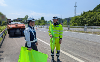 支社長パトロール 道央自動車道上り線走行車線規制（江別営業所）